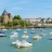 Panorama view of Pornic city, harbor and castle, Brittany in France- Loire-Atlantic,  Pays de la Loire region