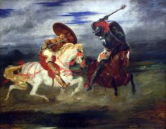 Combat de chevaliers dans la campagne, (1824) Eugène DELACROIX  (1798-1863) Eugène Delacroix [Public domain], via Wikimedia Commons