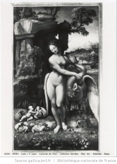 Léda et le Cygne, illustration de Léonard de Vinci ; source BNF/Gallica : http://gallica.bnf.fr/ark:/12148/btv1b84186835/f1.item.r=