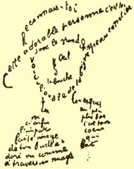 Calligramme pour Lou de Guillaume APOLLINAIRE