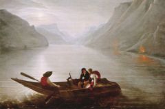 Promenade de Julie et Saint-Preux sur le lac de Genève. 4e partie, lettre XVII dans  Julie ou La Nouvelle Héloïse ; Charles Édouard Le Prince, 1824, Musée Jean-Jacques Rousseau ; Montmorency.