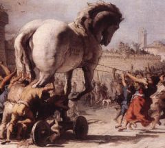 La procession du cheval dans Troie, détail (1773), Giandomenico TIEPOLO (1727-1804)