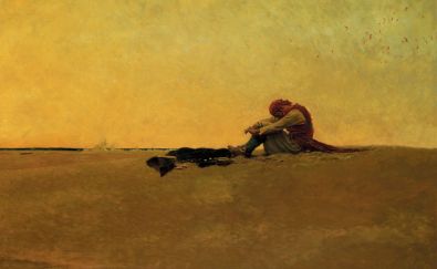 Marooned (=Abandonné) (1909), Huile sur toile de Howard PYLE (1853-1911), Delaware Art Museum