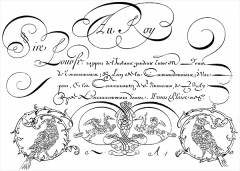 Livre d'écriture... de Louis Senault Paris, N. Langlois [1668]. In-folio oblong BnF, Réserve des livres rares, Rés. m-V-257 © Bibliothèque nationale de France