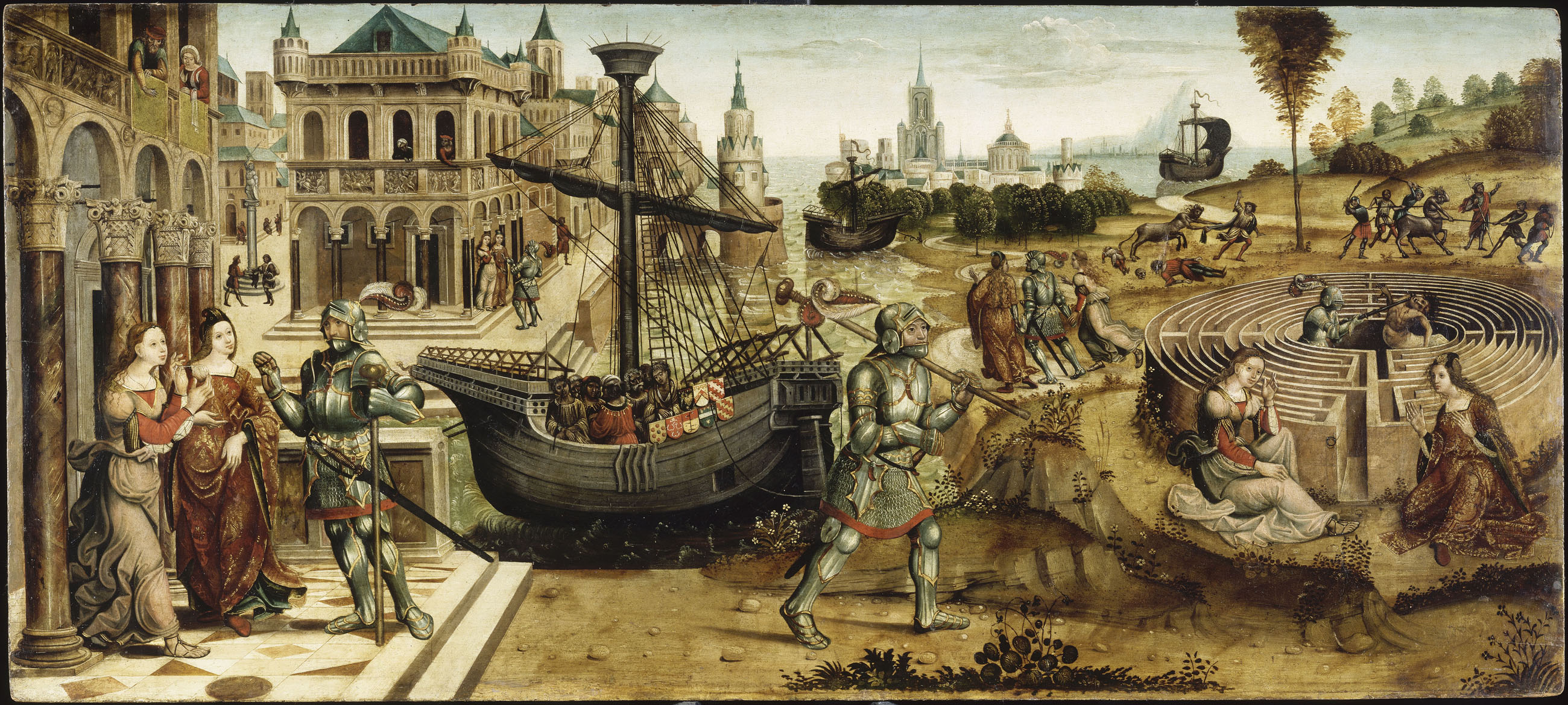 Thésée et le Minotaure, Maître des Cassoni Campana (vers 1510-1515)