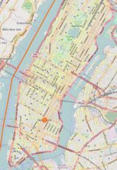 New York, plan des rues en damier, capture d'écran sur openstreetmap.org