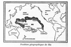 La carte de l'Empire de Mu selon Churchward