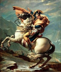 1800 David -  Le Premier Consul franchissant les Alpes au col du Grand-Saint-Bernard (château de Malmaison) : le style est ici néo-classique
