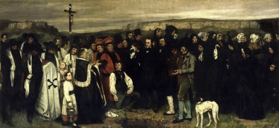 1850 - Gustave Courbet - Un Enterrement à Ornans : par le choix du sujet, son traitement, les personnages, on est bien dans le réalisme
